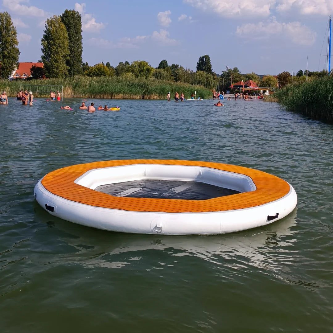 yourFloat aufblasbare Badeplattform Schwimmplattform Schwimminsel Ring 2,74m Durchmesser