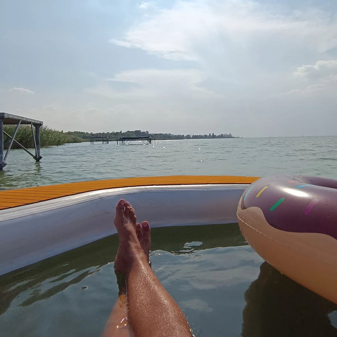 yourFloat aufblasbare Badeplattform Schwimmplattform Schwimminsel Ring 2,74m Durchmesser