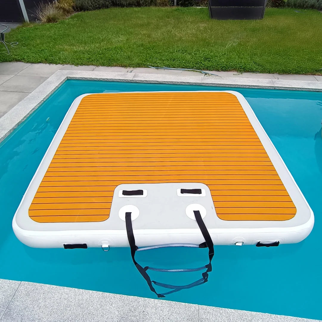 yourFloat aufblasbare Badeplattform Schwimmplattform Schwimminsel Badeinsel 2m x 2m