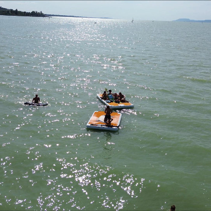 yourfloat badeplattfom schwimmplattfom wassesportbasis