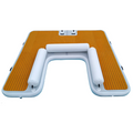 yourFloat aufblasbare Badeplattform, Schwimminsel, Dock für Boards, Foils oder Jetski U-förmig, 2,95 m x 2,74 m, mit weicher Leiter